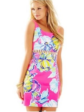 Lilly Pulitzer Pink Blue Multicolor Cutout Dress